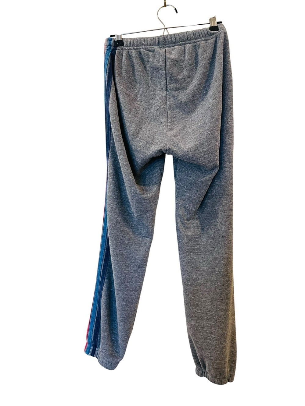 Aviator Nation Women’s 5 Stripe Sweatpants Joggers Heather Grey Rainbow Size: XS - Picture 5 of 6